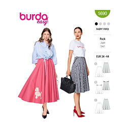 Strih Burda zelený 5690 - nohavice marlene so širokými nohavicami, šortky