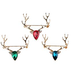 Brošňa jeleň - zlatý s kamienkami