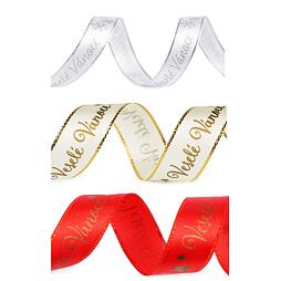 Vianočná saténová stuha - Veselé Vianoce