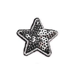 Nažehlovačka hviezda s flitrami (10 ks) - strieborná