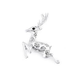 Brošňa strieborný jelínek s kamienkami