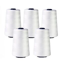 Sada nití PES OVERLOCK TOXO - biela (5x5000Y)