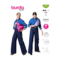 Strih Burda zelený 5675 - kabelka cez rameno, taška