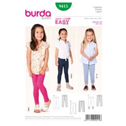 Strih Burda zelený 9415 - detské legíny