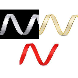 Atlasová stuha s lurexovým okrajom (6 mm x 5 m)