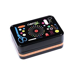 Plechová krabička na šijacie potreby (10 x 14,5 x 5,6 cm)