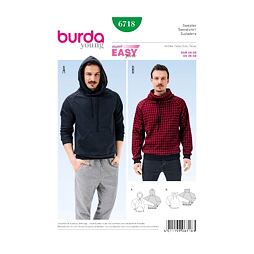 Strih Burda zelený 6718 - pánska mikina