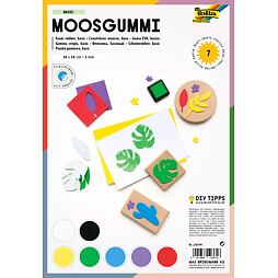 Penová guma moosgummi - 7 listov, 7 farieb - samolepiaca