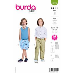 Strih Burda zelený 9224 - chlapčenské nohavice, šortky, plavky