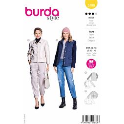 Strih Burda žltý 5799 - dámske sako, prepínacia bunda, prešívaná bunda