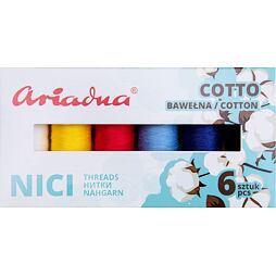 Sada bavlnených šijacích nití Ariadna Talia (6x170m) - Cotto Sky