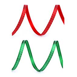 Saténová stuha s bodkami (6 mm x 22,5 m)