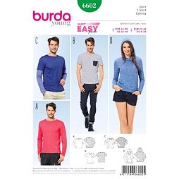 Strih Burda zelený 6602 - mikina, tričko krátky alebo dlhý rukáv