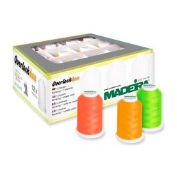 Súprava nití OVERLOCK BOX Aerolock 125 Neon Colors – Madeira (12x1200m)