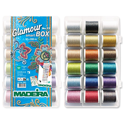 Vyšívacie nite PES Madeira Glamour 12 Smartbox (18x200m)