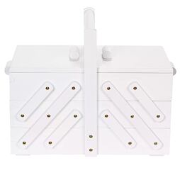 Kazeta - dřevěný košík na šicí potřeby, vel. M - bílý - PRYM