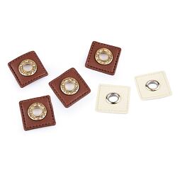 Průchodka s koženkou - k našití - průvlek 8 mm (4ks)