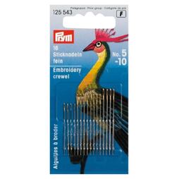 Ihly na ručné vyšívanie (16ks) - ostré - PRYM (vel.5-10)