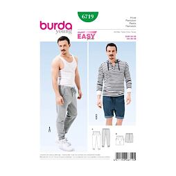 Strih Burda zelený 6719 - pánske nohavice - tepláky