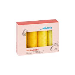 Súprava šijacích nití PES - SERALON 100 METTLER (4x200m) - žltá