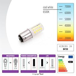 Žiarovka bajonetová LED BA15D TEXI, 240 V 2 W