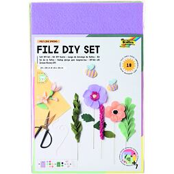 Dekoratívne filc (11 listov) - jarné farby