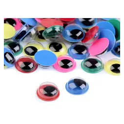 Farebné oči s pohyblivou bábikou 10 mm (50ks)