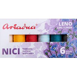 Sada ľanových šijacích nití Ariadna Talia (6x70m) - Leno Sky