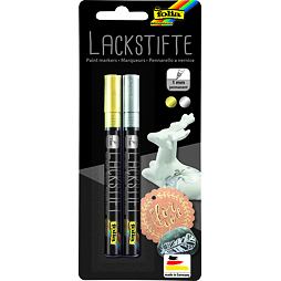 Lakové ceruzky na zdobenie a detaily - zlatá a strieborná (2ks)