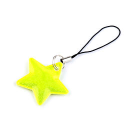 Reflexný ťaháčik na zips - žltá hviezda