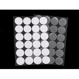 Suchý zip samolepící kolečka průměr 25 mm (24ks) - transparent