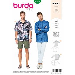 Strih Burda zelený 6349 - pánska košeľa