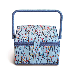 Kazeta - košík na šitie - Blue birds, vel. M - PRIM