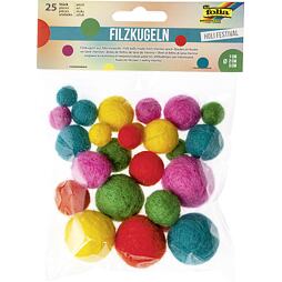 Plstené guličky z merino vlny (25 ks)
