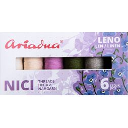Sada ľanových šijacích nití Ariadna Talia (6x70m) - Leno Earth