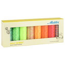 Súprava vyšívacích nití POLY SHEEN 40 METTLER (8x200m) MULTI neón