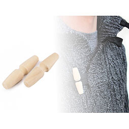 Dřevěný knoflík oliva (15x60 mm) - přírodní (10 ks)