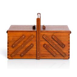 Kazeta - dřevěný košík na šicí potřeby, vel. L - tmavý - PRYM