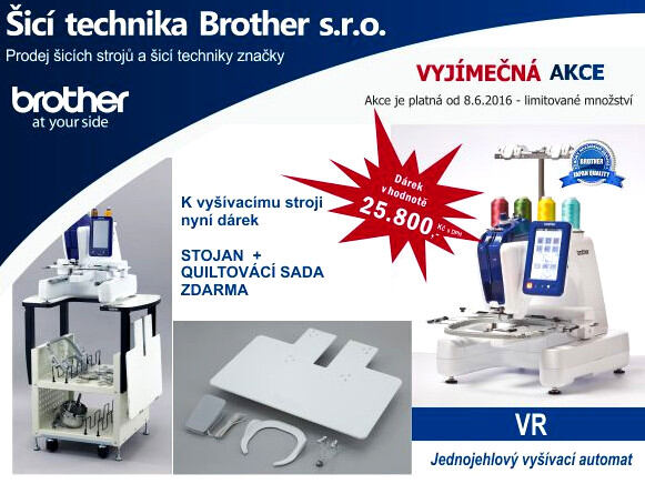 Vyšívací a quiltovací stroj VR - akcie ako Brno