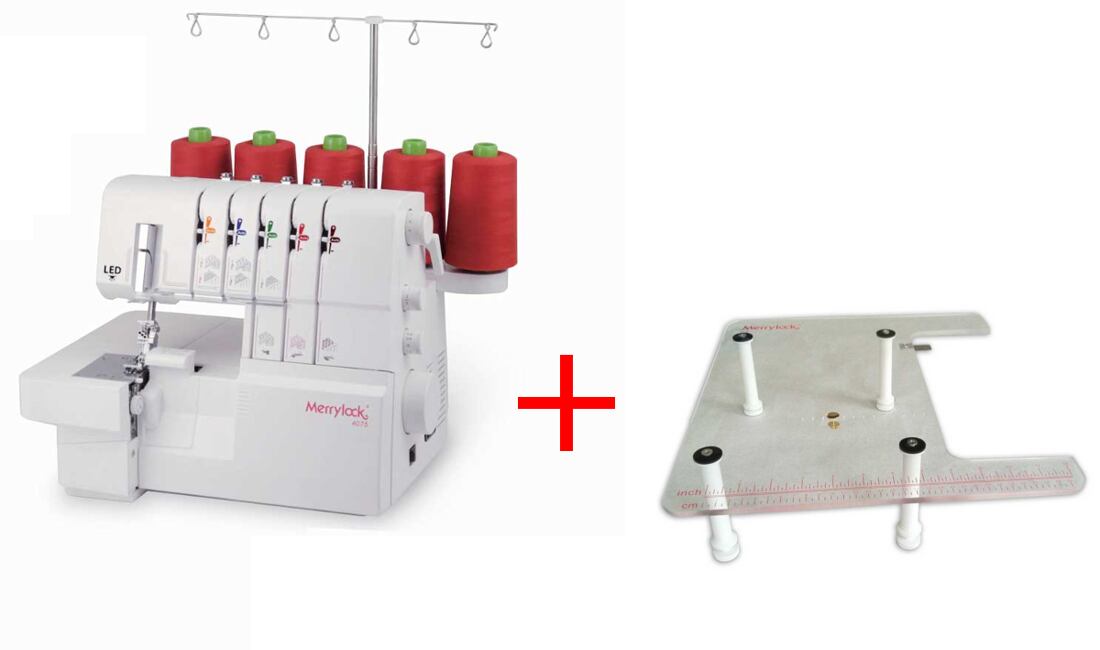 Merrylock MK 4075 a prídavný stolík J010B ako darček