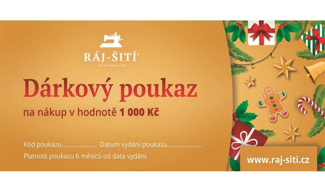 Darčekový poukaz z Raja šitia