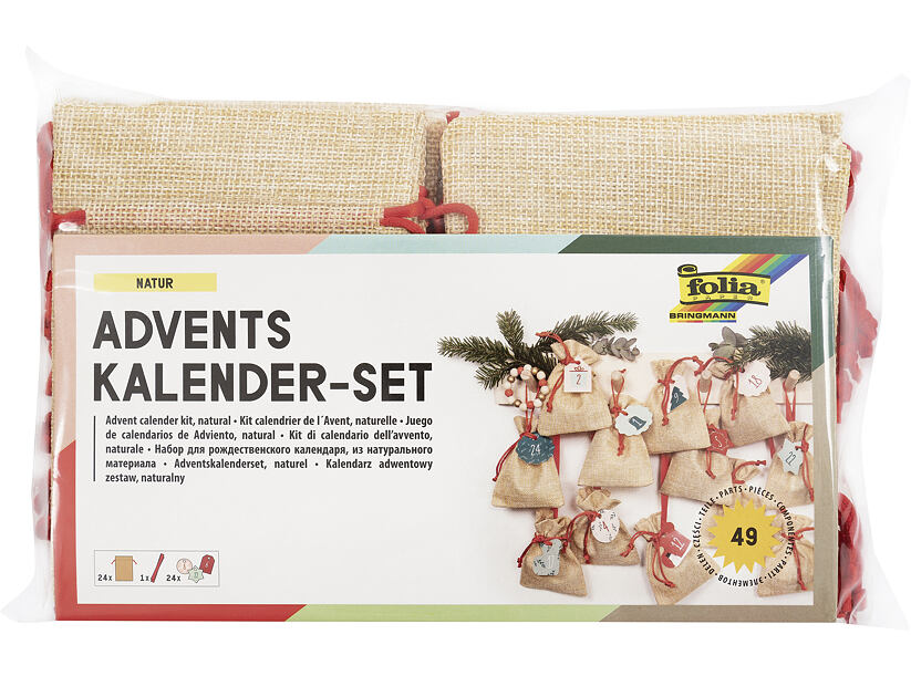 Adventný kalendár - jutové vrecúška - NATUR