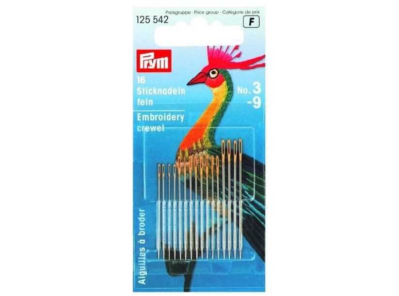 Ihly na ručné vyšívanie (16ks) - ostré - PRYM (vel.3-9)