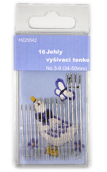 Ihly na ručné vyšívanie - jemné (16ks)