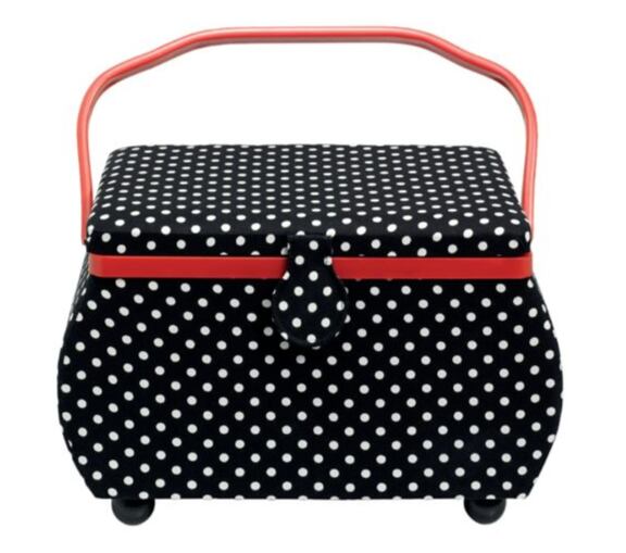 Kazeta - košík na šitie - Polka, vel. L - PRIM