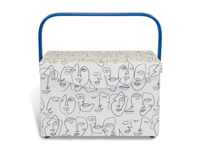 Kazeta - košík na šitie - Faces, vel. L - PRIM