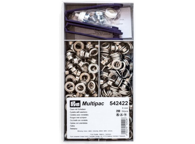 Priechodky 8mm s podložkou nikel (200ks) - PRYM