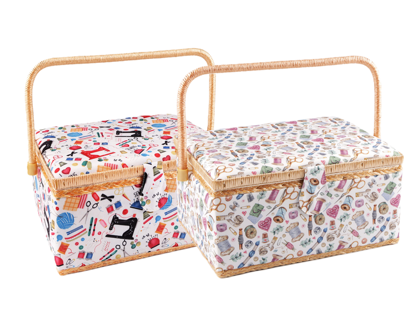 Kazeta - košík na šijacie potreby - krajčírsky motív