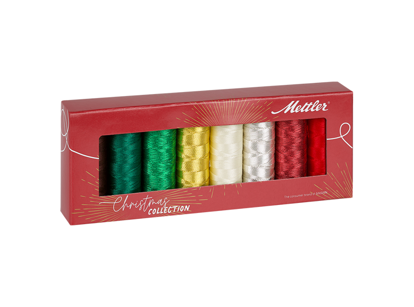 Sada vyšívacích nití METALLIC POLY SHEEN 40 METTLER (8x200m) - Vánoce