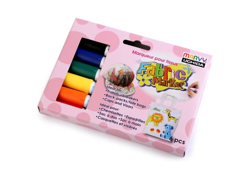 Permanentné fixky na textil 6ks